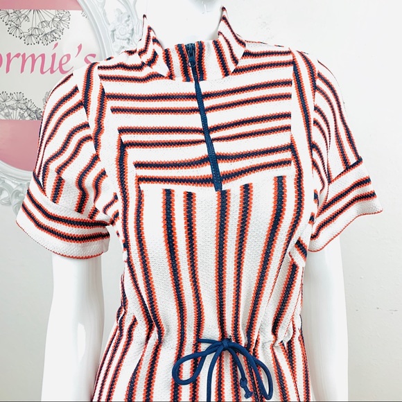 Zara WB Collection /Striped Drawstring Waist White - Picture 3 of 8